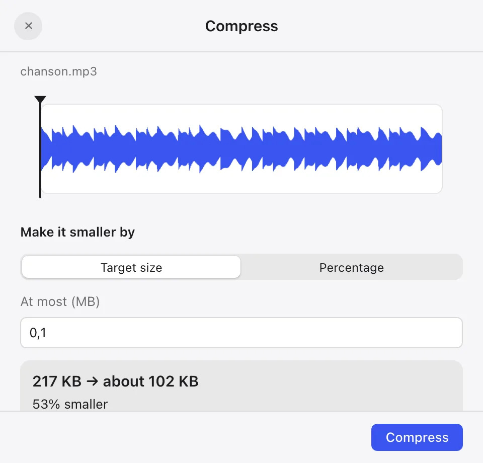 Compress sound