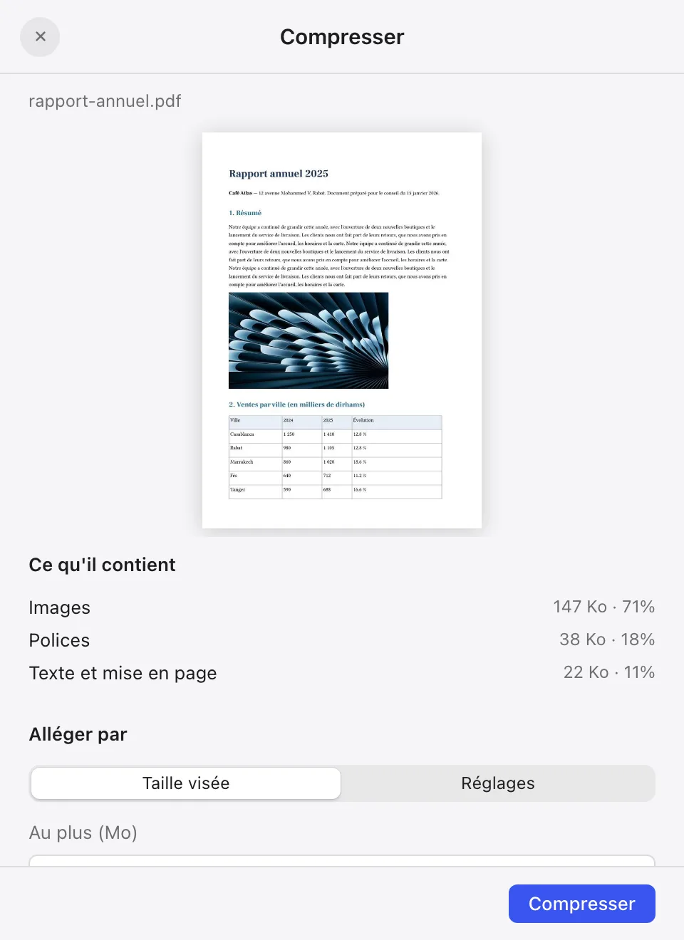Compresser des PDF