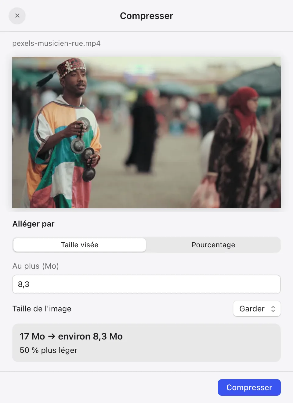Compresser des vidéos